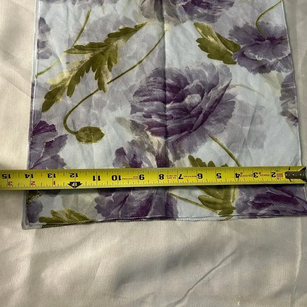 Purple floral silk scarf